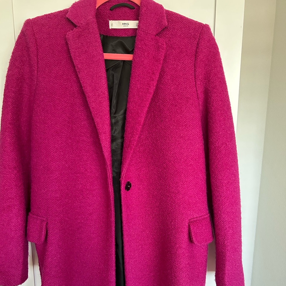 Mango winter coat. Magenta pink, has great pockets